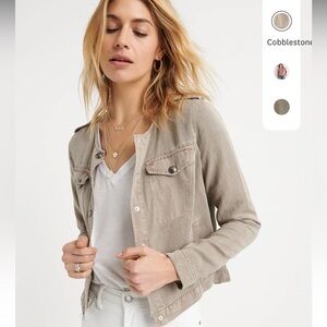 Lucky Brand Collarless Utility Jacket Sz M